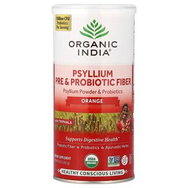 Пробиотик Organic India Psyllium Pre & Fiber, вкус Orange, 283.5 г