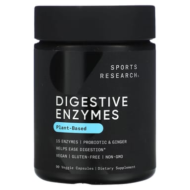 Пищеварительные ферменты Sports Research Plant-Based, 90 растительных капсул