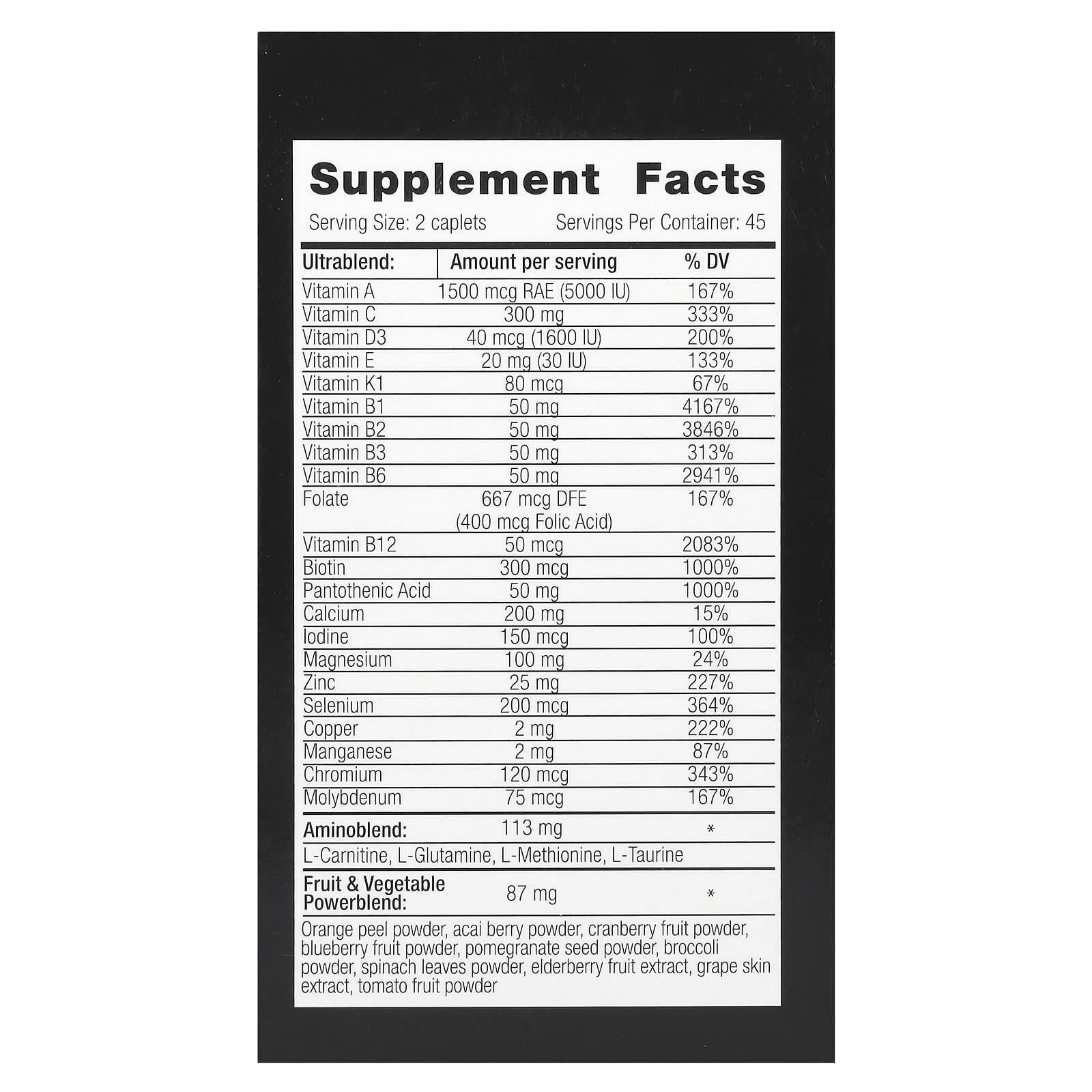Мультивитамины VPLab Ultra Men's Sport Formula, оттенок 90 Caplets — фото 4