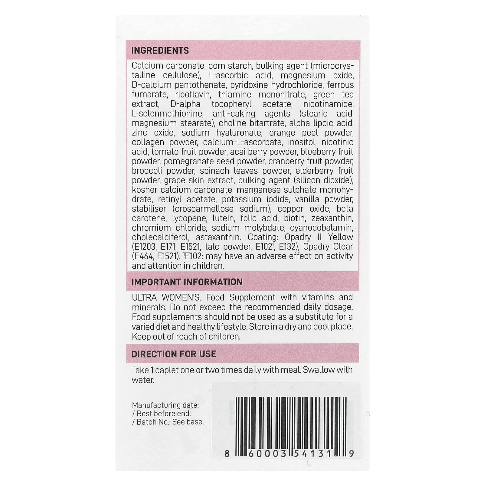 Мультивитамины VPLab Ultra Women's Formula, оттенок 90 Caplets — фото 3