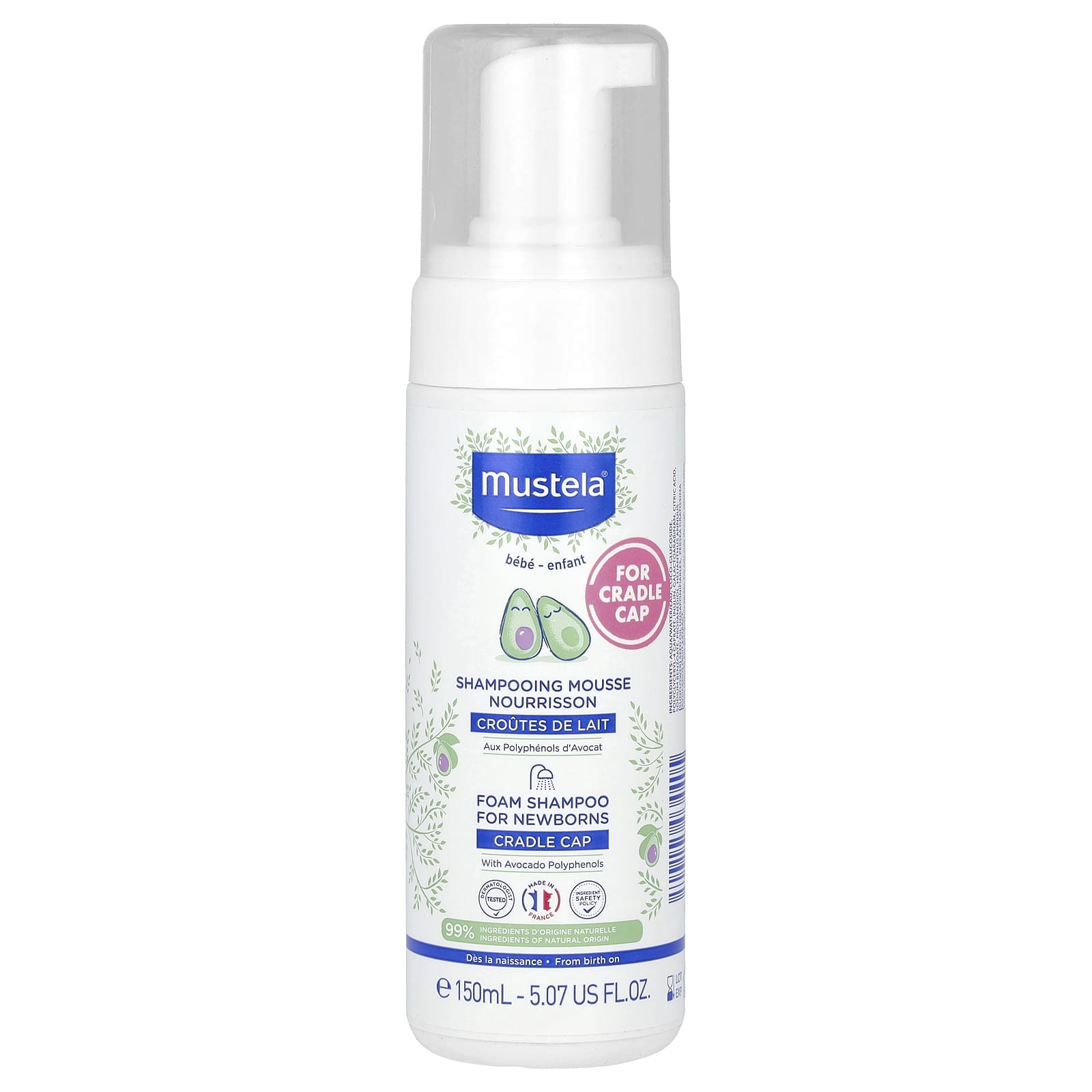 Шампунь Mustela Foam for Newborns with Avocado Polyphenols For Cradle Cap, 150 мл
