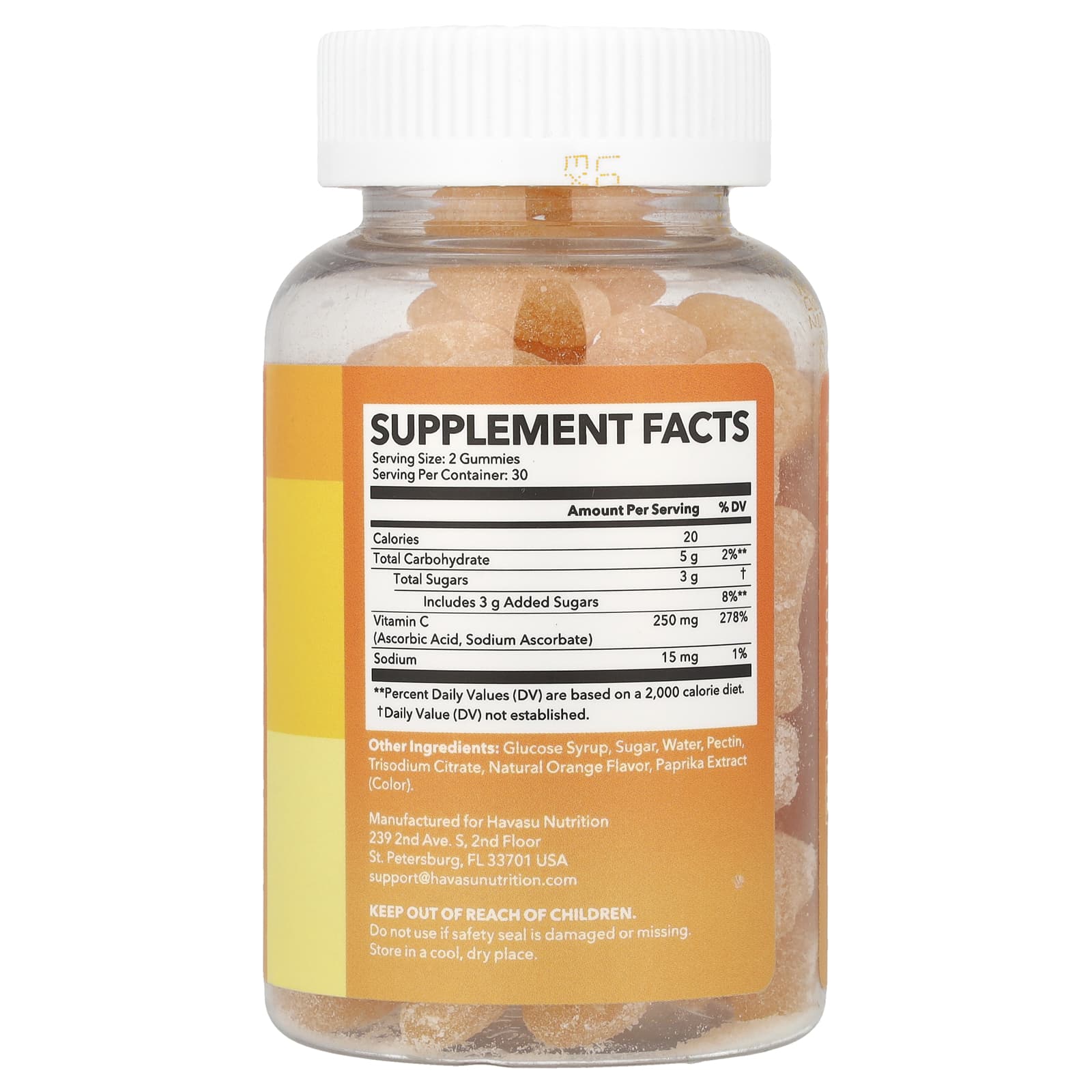 Витамин C Havasu Nutrition Gummies Daily Immune, вкус Orange, 60 жевательных пастилок — фото 2