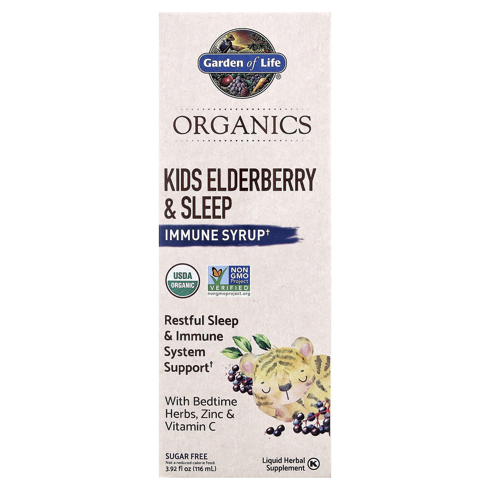 Бузина Garden of Life Organics & Sleep Immune Syrup with Bedtime Herbs Zinc & Vitamin C, 116 мл — фото 2