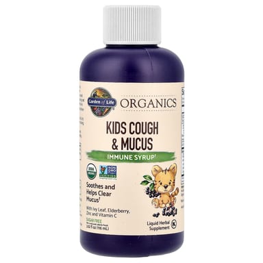 Витамин C Garden of Life Organics Cough & Mucus Immune Syrup with Ivy Leaf Zinc &, 116 мл