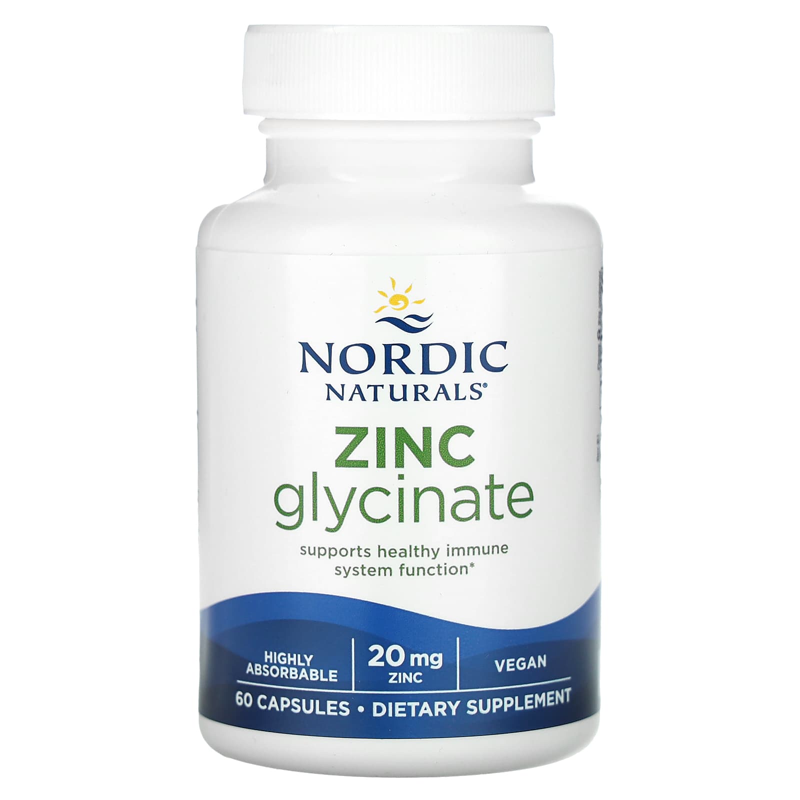Цинк Nordic Naturals Glycinate, 20 мг, 60 капсул — фото 3