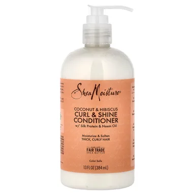 Фото товара: Кондиционер SheaMoisture Curl & Shine, аромат «Coconut & Hibiscus», 384 мл