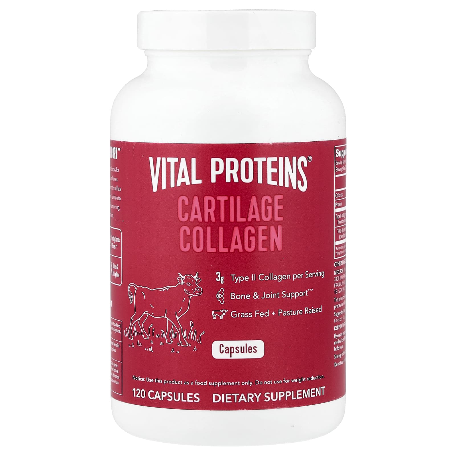 Коллаген Vital Proteins Cartilage, 120 капсул