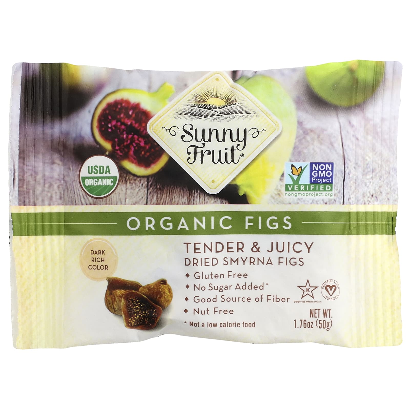 Сушёный инжир Sunny Fruit Organic 5 Portion Packs, 50 г — фото 3