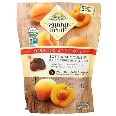 Сушёные абрикосы Sunny Fruit Organic 5 Portion Packs, 50 г