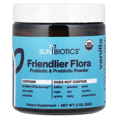 Пребиотик Sunbiotics Friendlier Flora Probiotic & Powder, вкус Vanilla, 56 г, порошок
