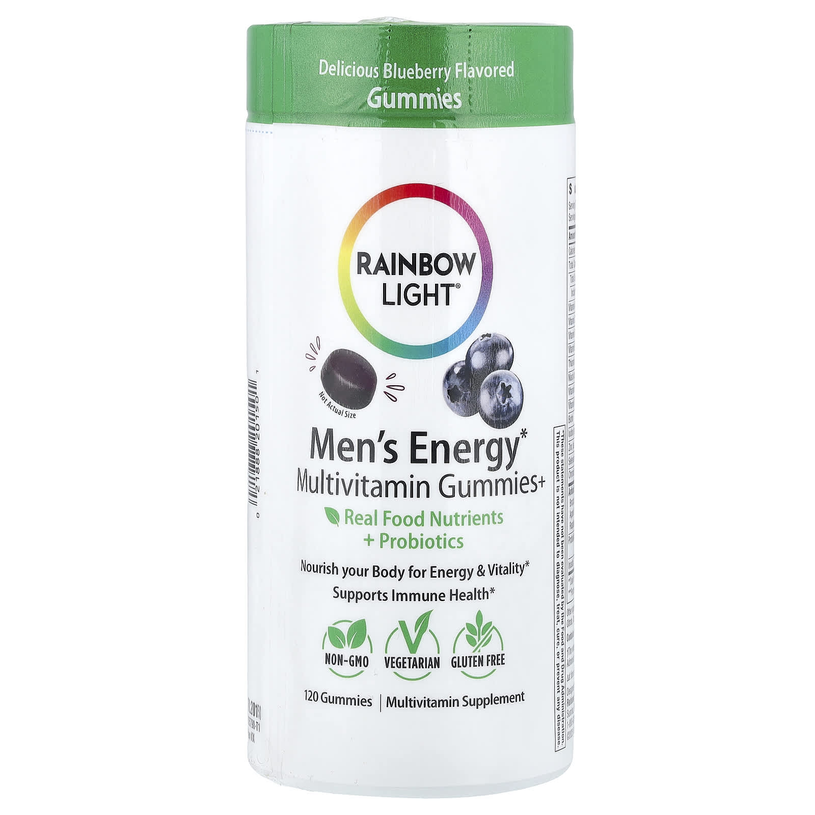 Мультивитамины Rainbow Light Men's Energy Gummies, вкус Delicious Blueberry, 120 жевательных пастилок