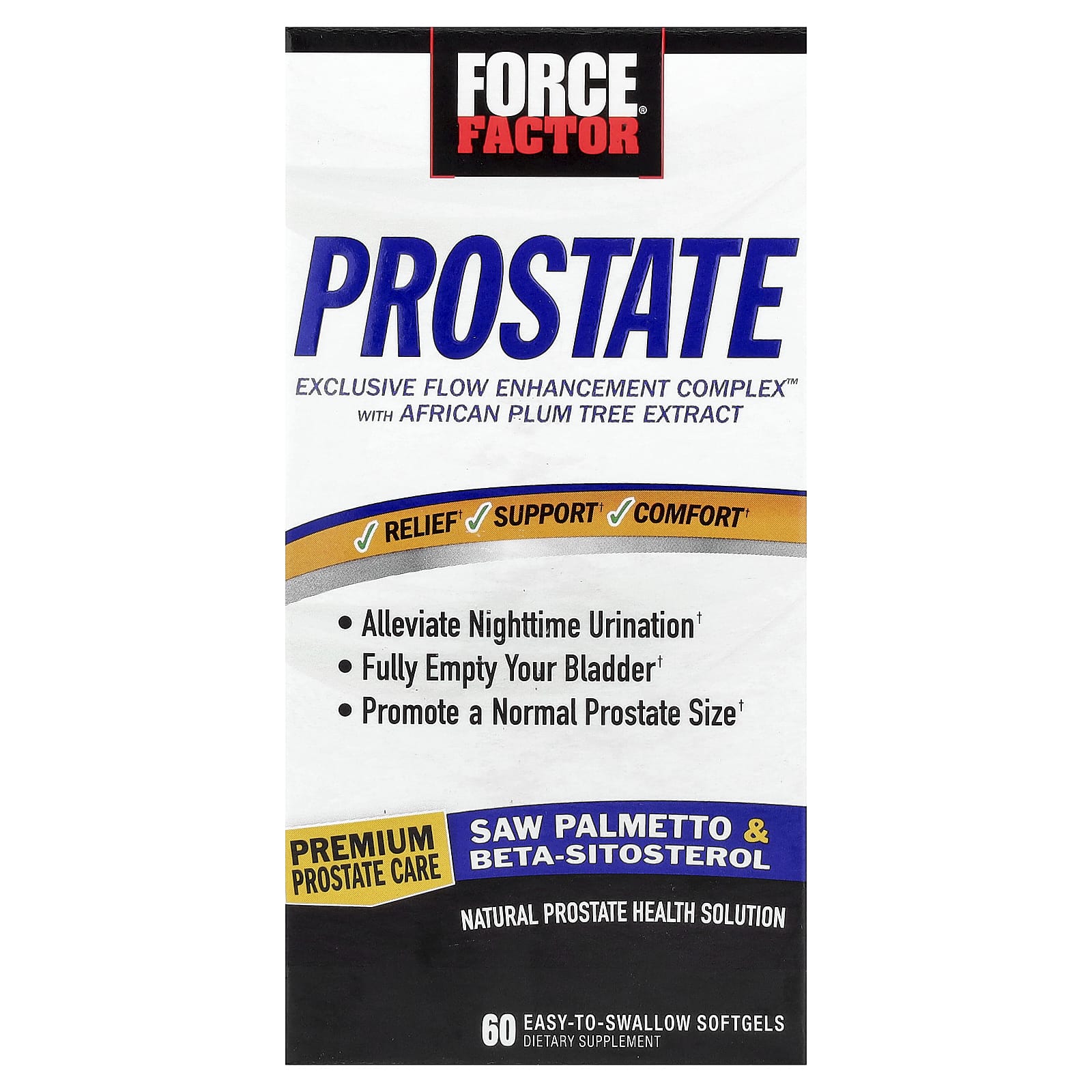 Комплекс для поддержки простаты Force Factor Prostate Natural Solution 60 Easy-To-Swallow, мягкие капсулы — фото 7