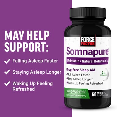 Средство для сна Somnapure Force Factor® Drug-Free Sleep Aid, 60 таблеток
