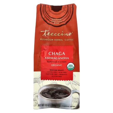 Ашваганда Teeccino Mushroom Herbal Coffee Chaga Medium Roast, без кофеина, 284 г