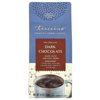 Темный шоколад Teeccino Prebiotic Herbal Coffee Dark Roast, без кофеина, вкус Dark Chocolate, 284 г