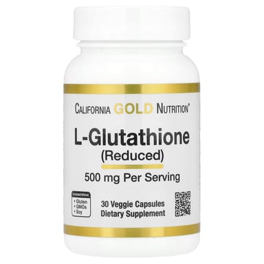 Глутатион California Gold Nutrition L- (Reduced), 500 мг, 30 растительных капсул