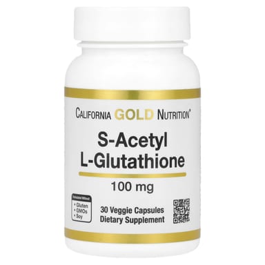 Глутатион California Gold Nutrition S-Acetyl L-, 100 мг, 30 растительных капсул