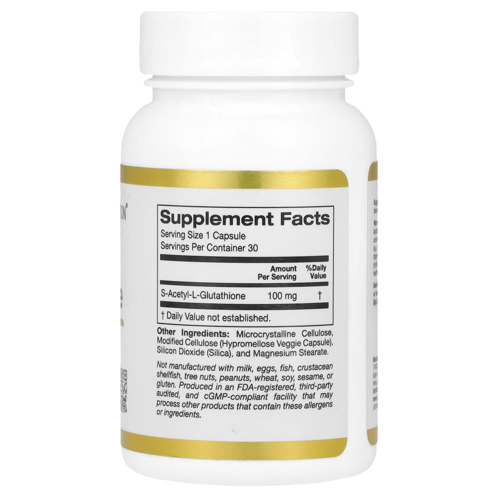 Глутатион California Gold Nutrition S-Acetyl L-, 100 мг, 30 растительных капсул — фото 2