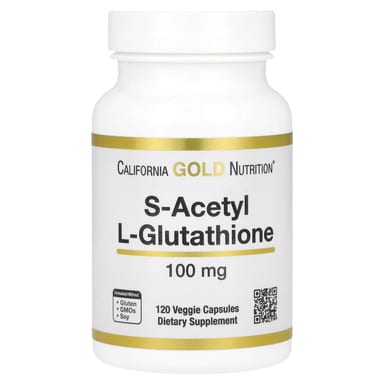 Глутатион California Gold Nutrition S-Acetyl L-, 100 мг, 120 растительных капсул
