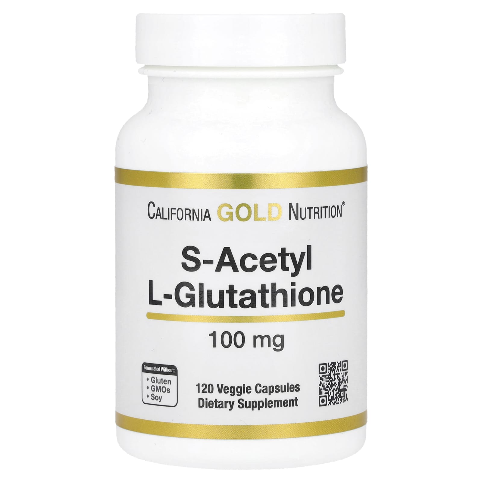 Глутатион California Gold Nutrition S-Acetyl L-, 100 мг, 120 растительных капсул