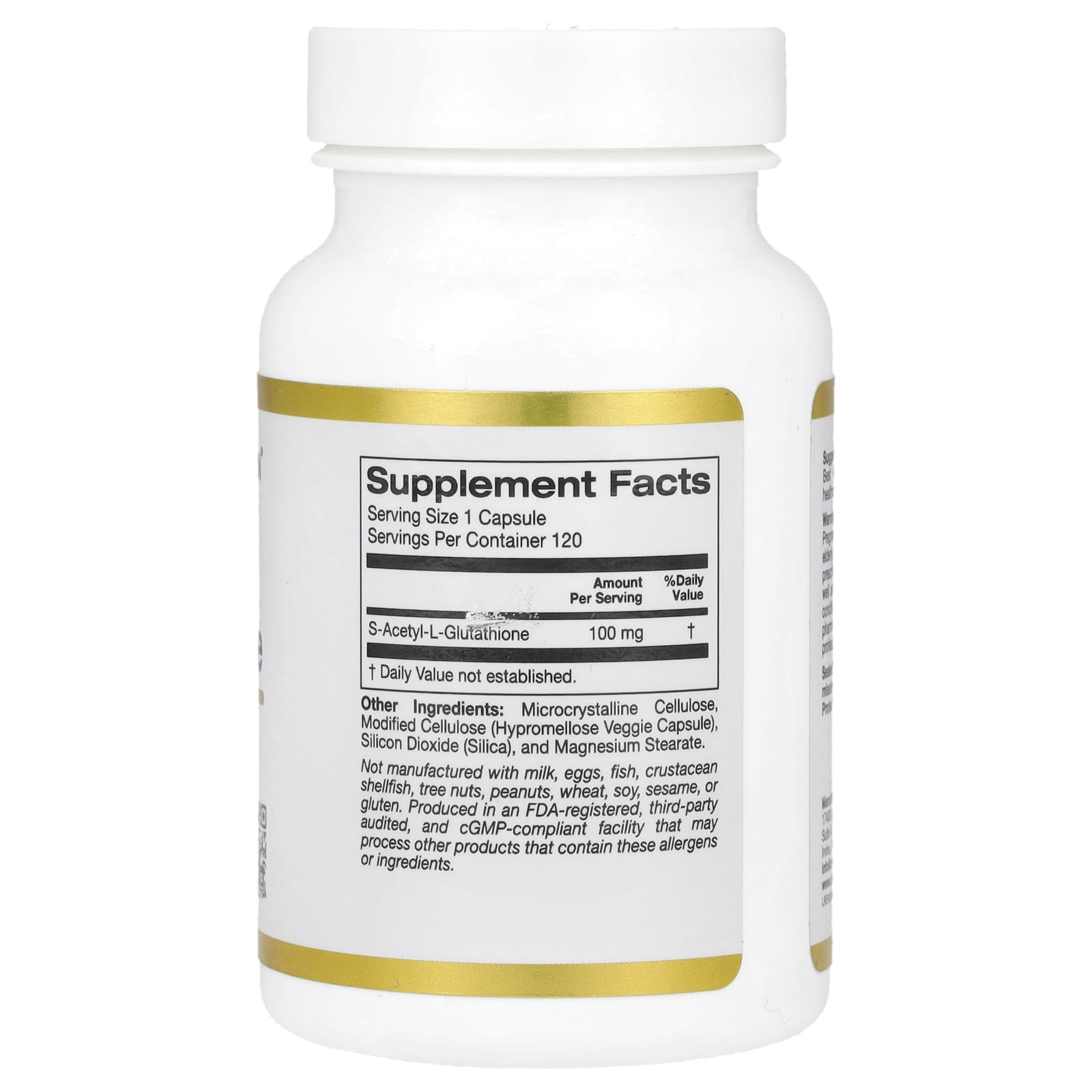 Глутатион California Gold Nutrition S-Acetyl L-, 100 мг, 120 растительных капсул — фото 2