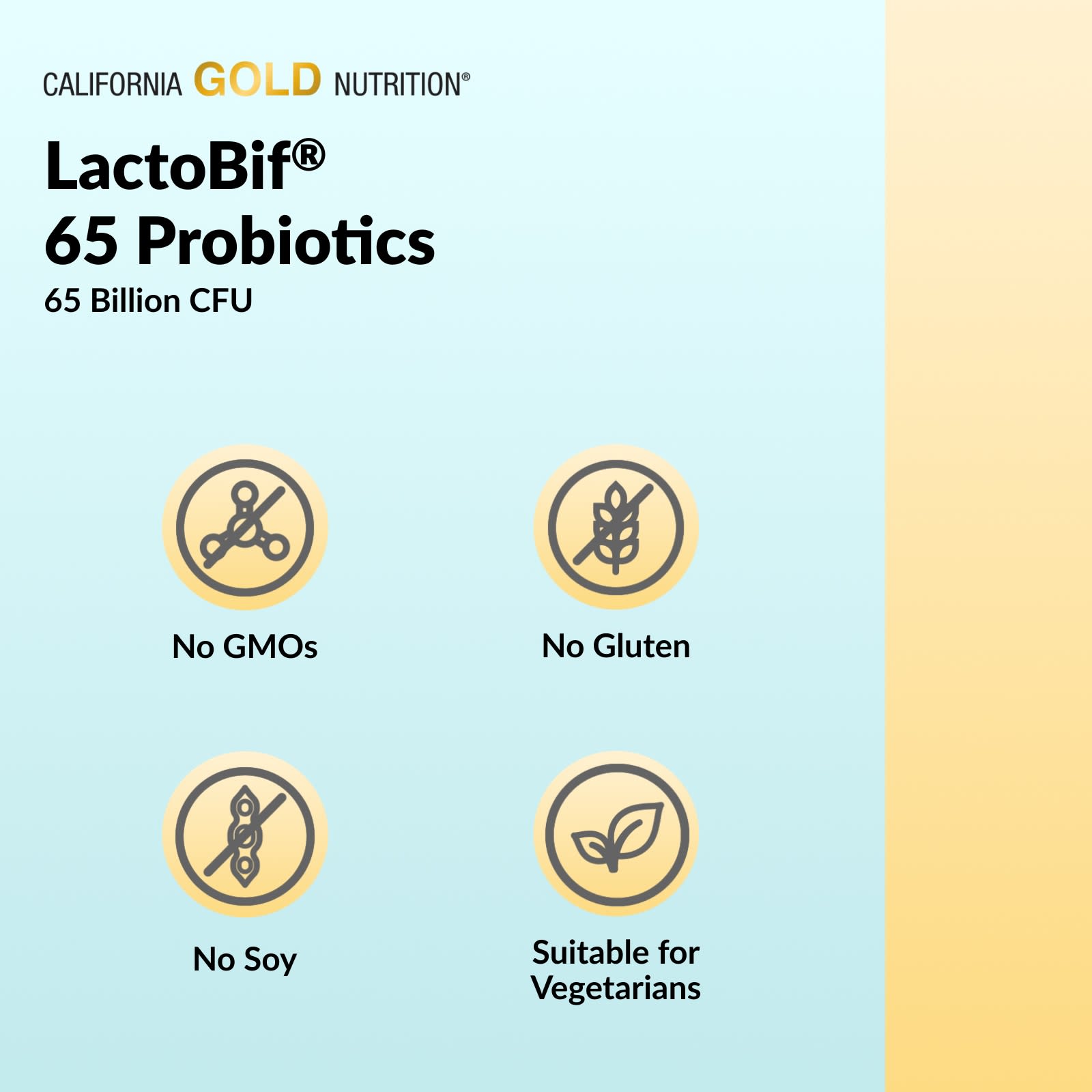 Пробиотик California Gold Nutrition LactoBif® 65, 30 растительных капсул — фото 8