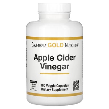 Яблочный уксус California Gold Nutrition, яблочный уксус, 450 мг, 180 растительных капсул