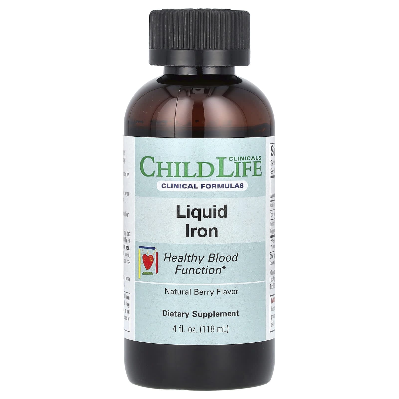 Железо ChildLife Clinicals Liquid Natural Berry, 118 мл, жидкая форма — фото 3