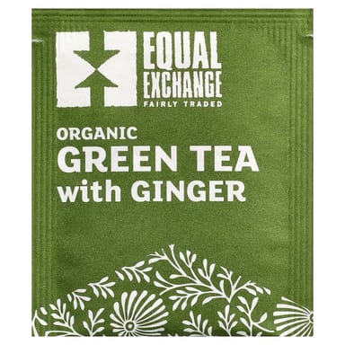 Зеленый чай Equal Exchange Organic with Ginger 20 Tea Bags, 30 г, чайные пакетики