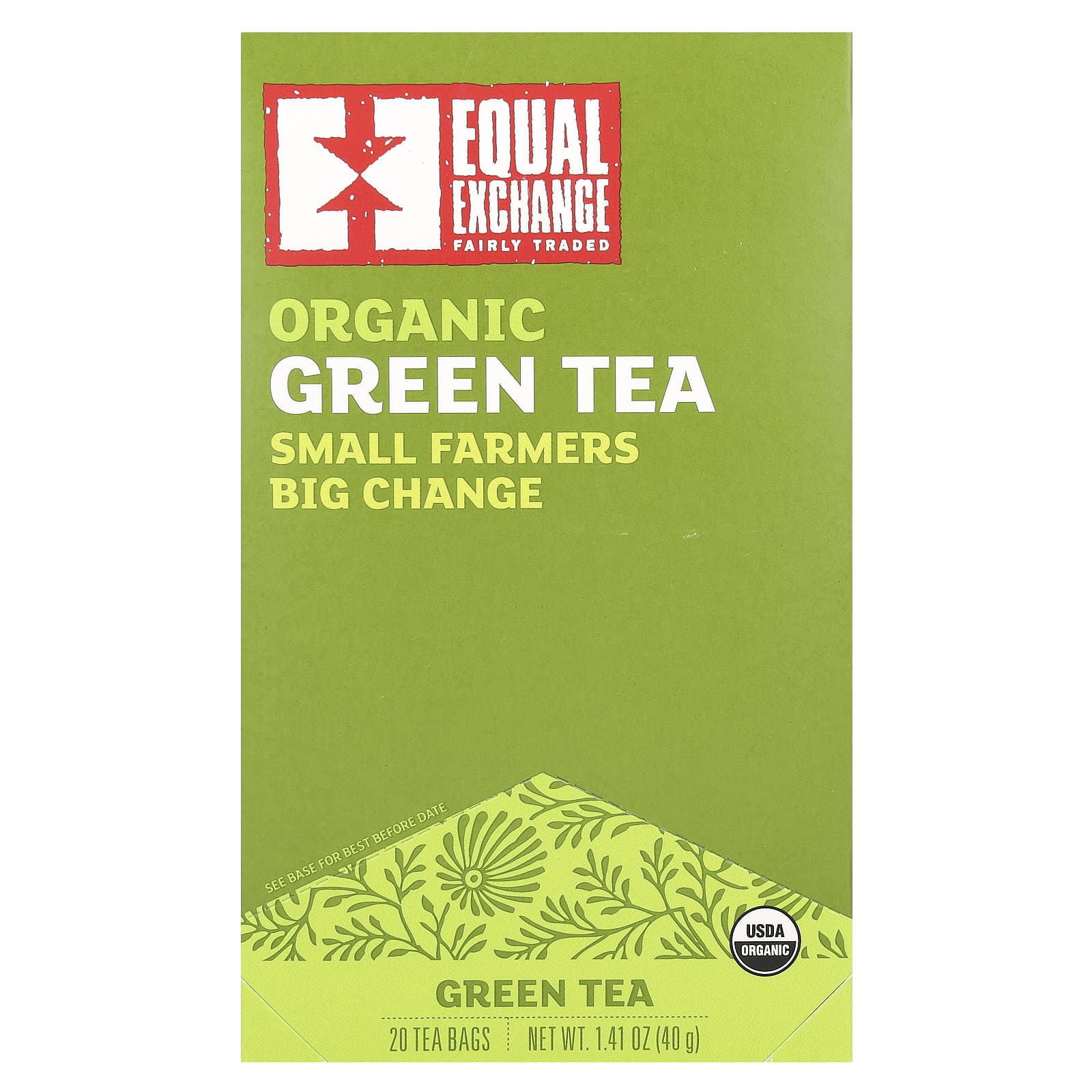 Зеленый чай Equal Exchange Organic 20 Tea Bags, 40 г, чайные пакетики
