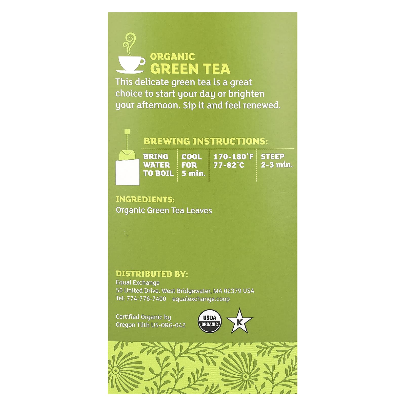 Зеленый чай Equal Exchange Organic 20 Tea Bags, 40 г, чайные пакетики — фото 2
