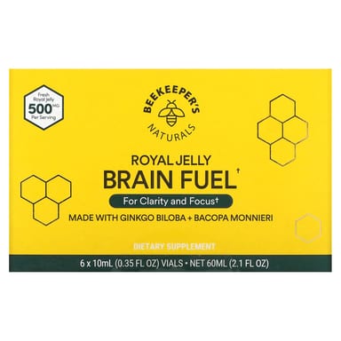 Маточное молочко Beekeeper's Naturals Brain Fuel 6 Vials, 10 мл