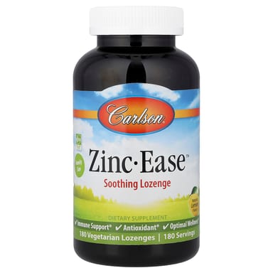 Цинк Carlson -Ease™ Soothing Lozenge, вкус Natural Lemon, 10 мг, пастилки