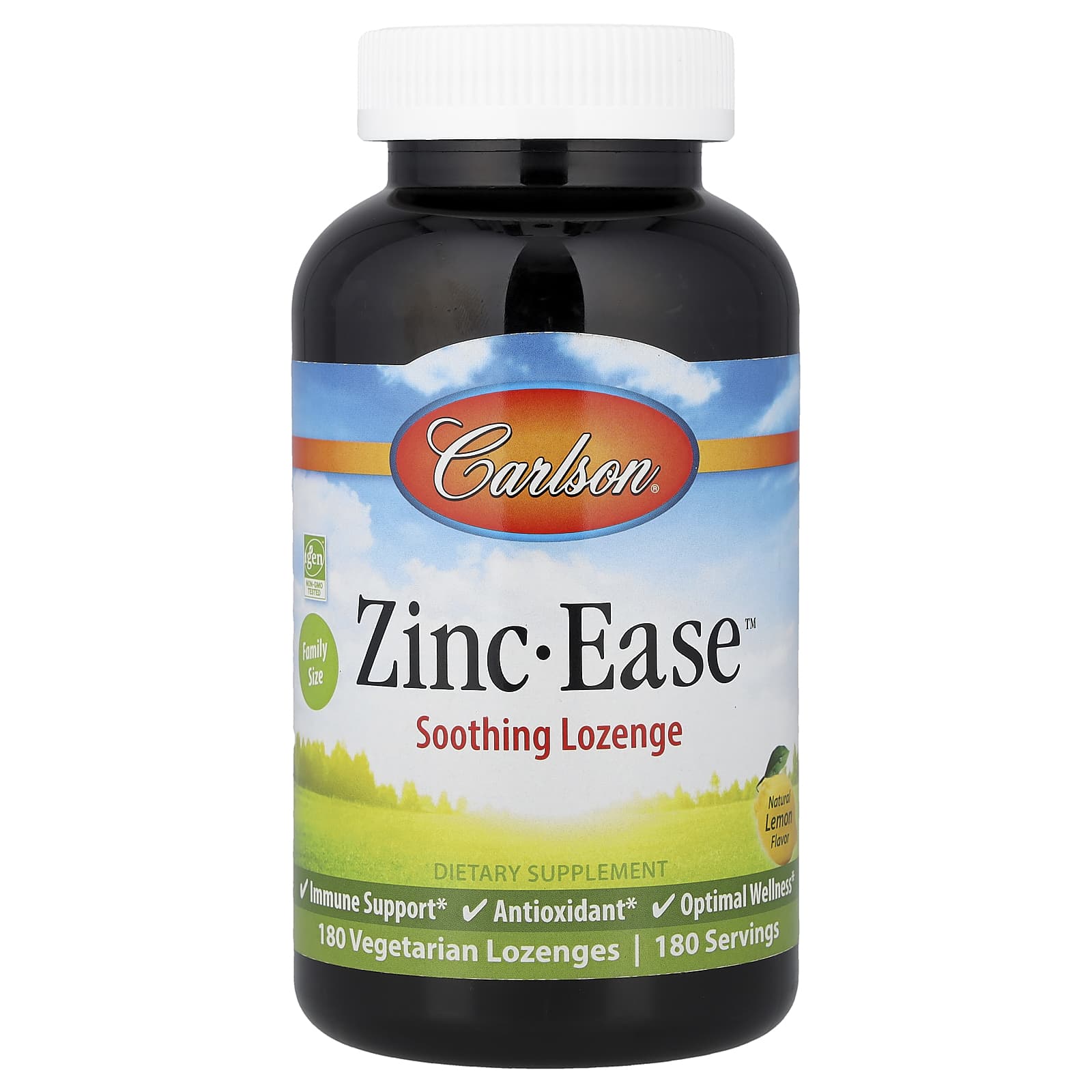 Цинк Carlson -Ease™ Soothing Lozenge, вкус Natural Lemon, 10 мг, пастилки