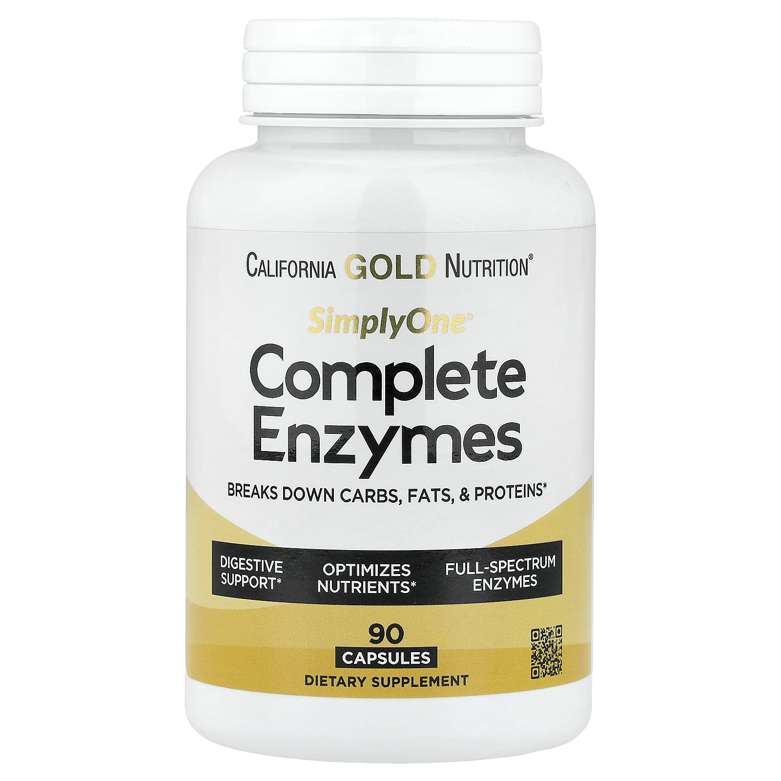 Бромелайн California Gold Nutrition SimplyOne® Complete Enzymes with Betaine HCl Ox Bile Extract Full-Spectrum Enzymes and, 90 капсул — фото 4
