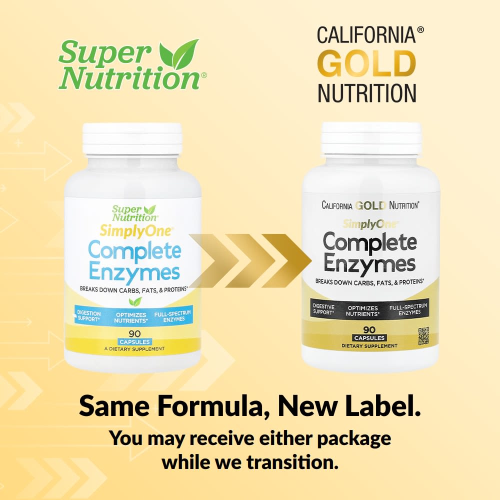 Бромелайн California Gold Nutrition SimplyOne® Complete Enzymes with Betaine HCl Ox Bile Extract Full-Spectrum Enzymes and, 90 капсул — фото 6