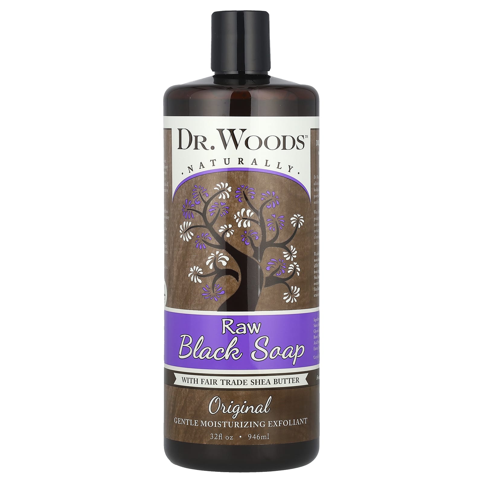 Чёрное жидкое мыло Dr. Woods with Fair Trade Shea Butter Original, 946 мл