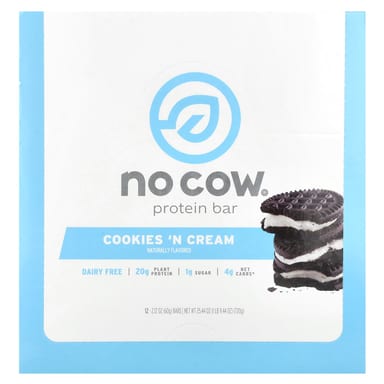 Протеиновый батончик No Cow Cookies'N Cream, 60 г, 12 шт.