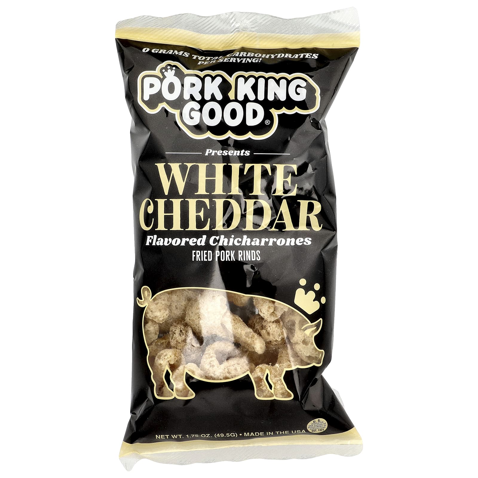 Шкварки Pork King Good Flavored White Cheddar, 49.5 г