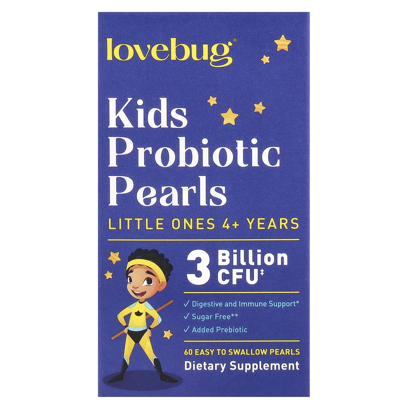 Пробиотик LoveBug Probiotics Pearls 4+ Years 60 Easy To Swallow Pearls, 3 млрд КОЕ — фото 2