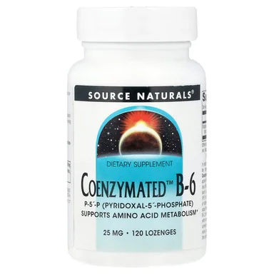 Фото товара: Витамин B6 Source Naturals Coenzymated™ B-6, 25 мг, 120 пастилок