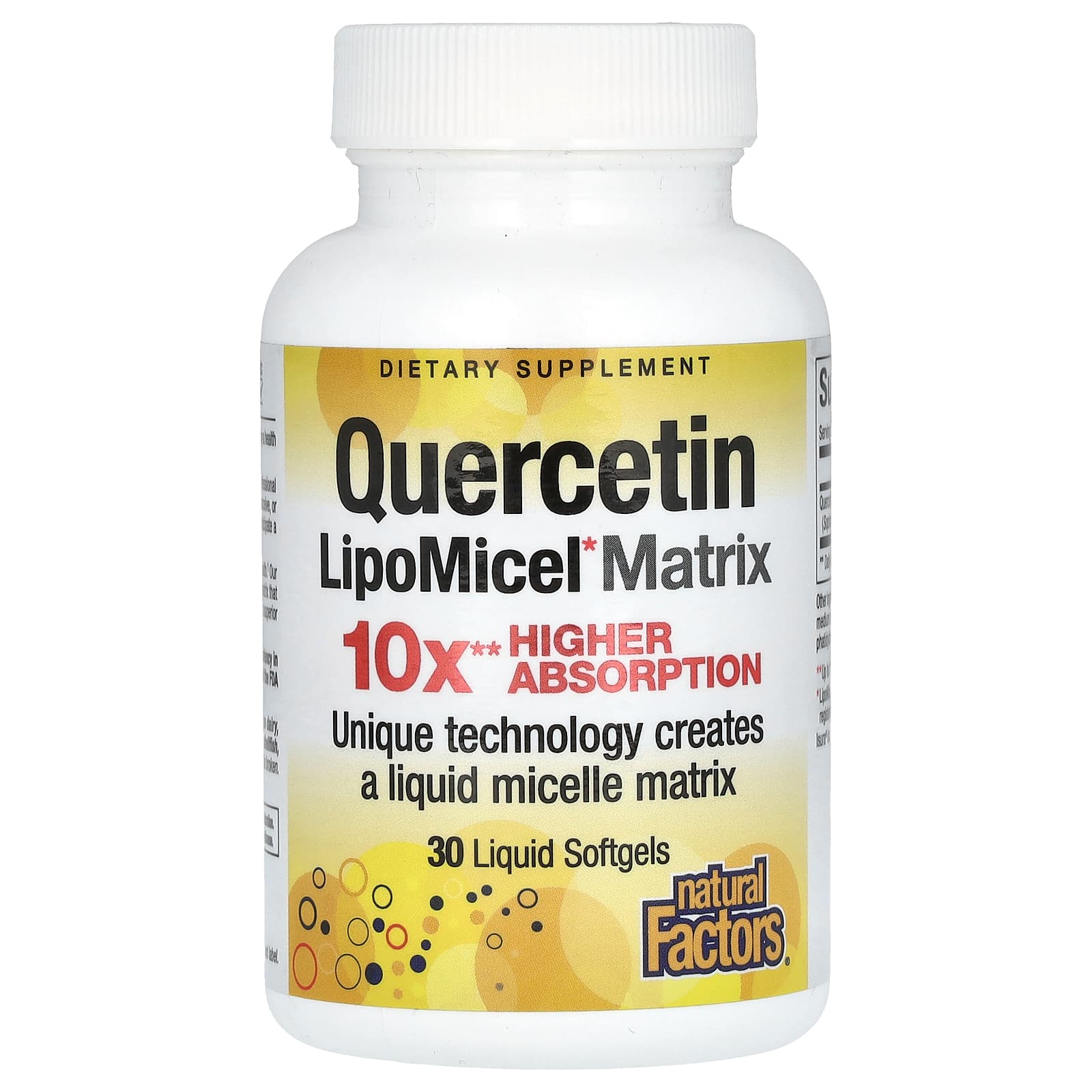 Кверцетин Natural Factors LipoMicel Matrix, 250 мг, 30 мягких капсул