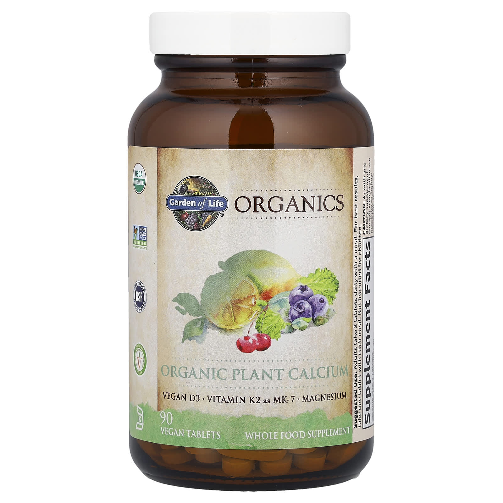Кальций Garden of Life Organics Organic Plant 90 Vegan Tablets, таблетки