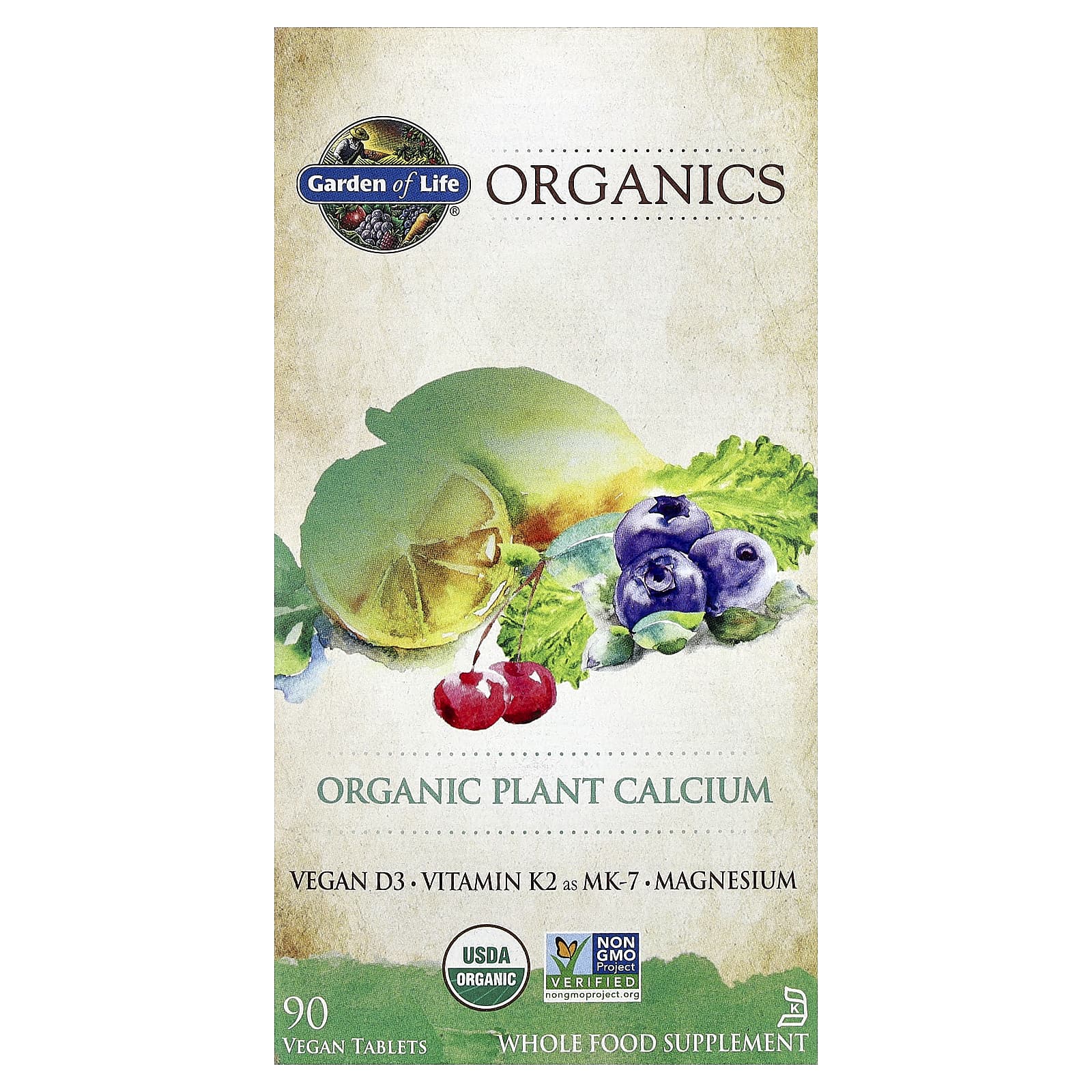 Кальций Garden of Life Organics Organic Plant 90 Vegan Tablets, таблетки — фото 2