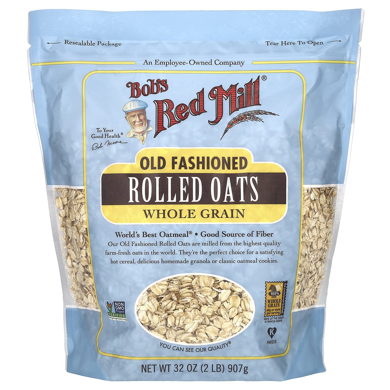 Овсяные хлопья Bob's Red Mill Whole Grain, 907 г