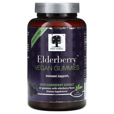 Бузина New Nordic Vegan Gummies, 60 жевательных пастилок