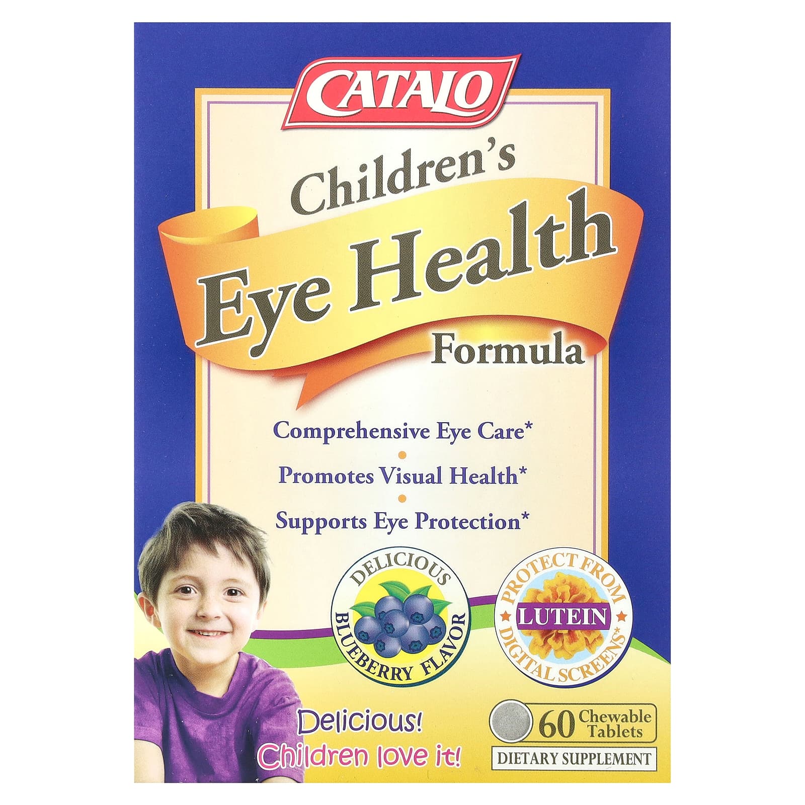 Детский CATALO Eye Health Formula, вкус Blueberry, 60 жевательных таблеток — фото 2