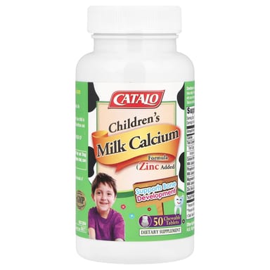 Детский CATALO Milk Calcium Formula, оттенок Zinc, 50 жевательных таблеток