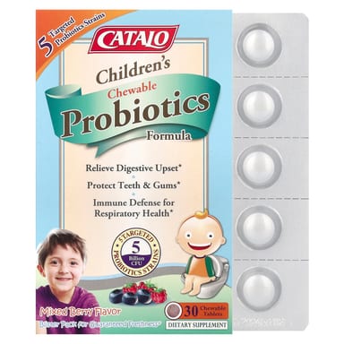 Детский CATALO Chewable Probiotics Formula Mixed Berry, 5 млрд КОЕ, 30 жевательных таблеток