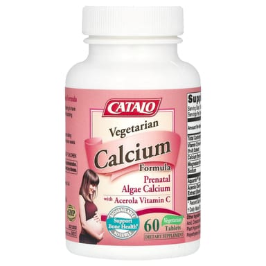 Витамин C CATALO Vegetarian Calcium Formula Prenatal Algae Calcium with Acerola, 60 растительных таблеток